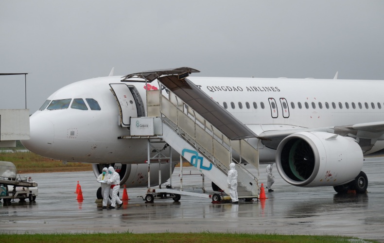 150 TKA Cina Tiba di Tanjungpinang Dengan Pesawat Qingdao Airlines